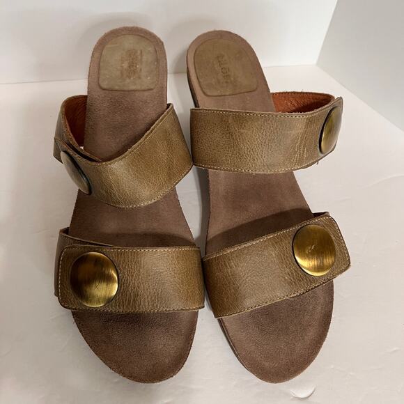 Taos Carousel Wedge Sandal in Tan Leather Size 42 EU - Picture 2 of 15